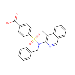 Cc1c(N(Cc2ccccc2)S(=O)(=O)c2ccc(C(=O)O)cc2)ncc2ccccc12 ZINC000473194896