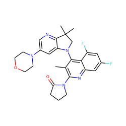 Cc1c(N2CCCC2=O)nc2cc(F)cc(F)c2c1N1CC(C)(C)c2ncc(N3CCOCC3)cc21 ZINC000068248873
