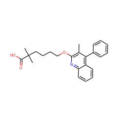 Cc1c(OCCCCC(C)(C)C(=O)O)nc2ccccc2c1-c1ccccc1 ZINC000013729676