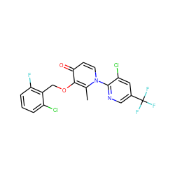 Cc1c(OCc2c(F)cccc2Cl)c(=O)ccn1-c1ncc(C(F)(F)F)cc1Cl ZINC000001405184