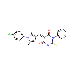 Cc1cc(/C=C2\C(=O)NC(=S)N(c3ccccc3)C2=O)c(C)n1-c1ccc(Cl)cc1 ZINC000000716397