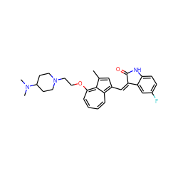Cc1cc(/C=C2\C(=O)Nc3ccc(F)cc32)c2ccccc(OCCN3CCC(N(C)C)CC3)c1-2 ZINC000064539801