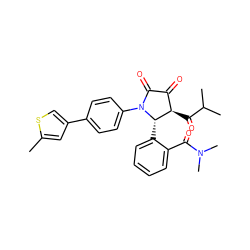 Cc1cc(-c2ccc(N3C(=O)C(=O)[C@@H](C(=O)C(C)C)[C@@H]3c3ccccc3C(=O)N(C)C)cc2)cs1 ZINC000169696086