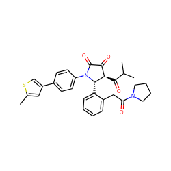Cc1cc(-c2ccc(N3C(=O)C(=O)[C@@H](C(=O)C(C)C)[C@@H]3c3ccccc3CC(=O)N3CCCC3)cc2)cs1 ZINC000169696509