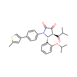 Cc1cc(-c2ccc(N3C(=O)C(=O)[C@@H](C(=O)C(C)C)[C@@H]3c3ccccc3OC(C)C)cc2)cs1 ZINC000169696118