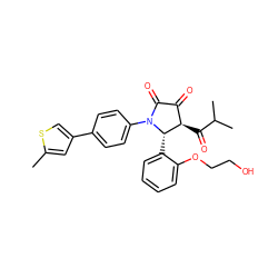 Cc1cc(-c2ccc(N3C(=O)C(=O)[C@@H](C(=O)C(C)C)[C@@H]3c3ccccc3OCCO)cc2)cs1 ZINC000169695558