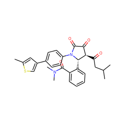 Cc1cc(-c2ccc(N3C(=O)C(=O)[C@@H](C(=O)CC(C)C)[C@@H]3c3ccccc3C(=O)N(C)C)cc2)cs1 ZINC000169696070