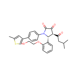 Cc1cc(-c2ccc(N3C(=O)C(=O)[C@@H](C(=O)CC(C)C)[C@@H]3c3ccccc3OCCO)cc2)cs1 ZINC000169695986