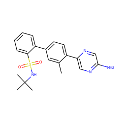 Cc1cc(-c2ccccc2S(=O)(=O)NC(C)(C)C)ccc1-c1cnc(N)cn1 ZINC000224757770