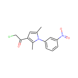 Cc1cc(C(=O)CCl)c(C)n1-c1cccc([N+](=O)[O-])c1 ZINC000003407993