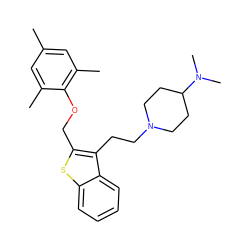 Cc1cc(C)c(OCc2sc3ccccc3c2CCN2CCC(N(C)C)CC2)c(C)c1 ZINC000027526406