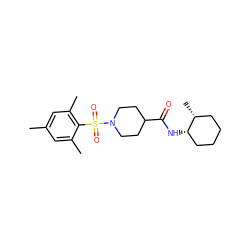 Cc1cc(C)c(S(=O)(=O)N2CCC(C(=O)N[C@H]3CCCC[C@H]3C)CC2)c(C)c1 ZINC000015796864