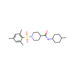 Cc1cc(C)c(S(=O)(=O)N2CCC(C(=O)NC3CCC(C)CC3)CC2)c(C)c1 ZINC000023155853