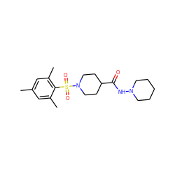 Cc1cc(C)c(S(=O)(=O)N2CCC(C(=O)NN3CCCCC3)CC2)c(C)c1 ZINC000014798781