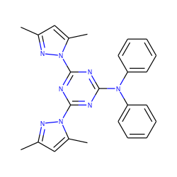 Cc1cc(C)n(-c2nc(N(c3ccccc3)c3ccccc3)nc(-n3nc(C)cc3C)n2)n1 ZINC000000788028