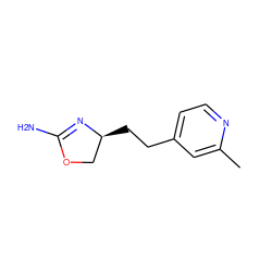 Cc1cc(CC[C@H]2COC(N)=N2)ccn1 ZINC000169698840