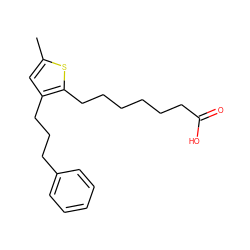 Cc1cc(CCCc2ccccc2)c(CCCCCCC(=O)O)s1 ZINC000013726631