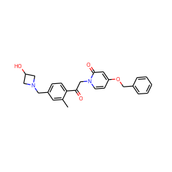 Cc1cc(CN2CC(O)C2)ccc1C(=O)Cn1ccc(OCc2ccccc2)cc1=O ZINC000169711352