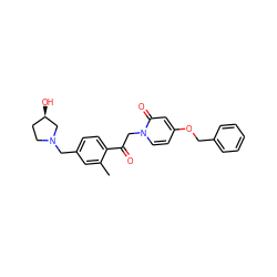 Cc1cc(CN2CC[C@@H](O)C2)ccc1C(=O)Cn1ccc(OCc2ccccc2)cc1=O ZINC000169711383