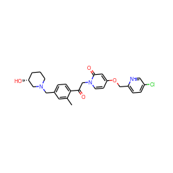 Cc1cc(CN2CCC[C@@H](O)C2)ccc1C(=O)Cn1ccc(OCc2ccc(Cl)cn2)cc1=O ZINC000169711406