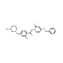 Cc1cc(CN2CCC[C@@H](O)C2)ccc1C(=O)Cn1ccc(OCc2ccccc2)cc1=O ZINC000169711384
