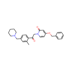 Cc1cc(CN2CCCCC2)ccc1C(=O)Cn1ccc(OCc2ccccc2)cc1=O ZINC000169711379