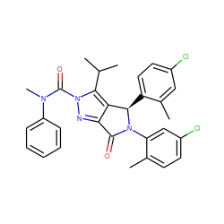 Cc1cc(Cl)ccc1[C@@H]1c2c(nn(C(=O)N(C)c3ccccc3)c2C(C)C)C(=O)N1c1cc(Cl)ccc1C ZINC000206151048