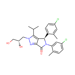 Cc1cc(Cl)ccc1[C@@H]1c2c(nn(C[C@H](O)CO)c2C(C)C)C(=O)N1c1cc(Cl)ccc1C ZINC000206125029