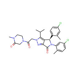 Cc1cc(Cl)ccc1[C@@H]1c2c(nn(CC(=O)N3CCN(C)C(=O)C3)c2C(C)C)C(=O)N1c1cc(Cl)ccc1C ZINC000206124839