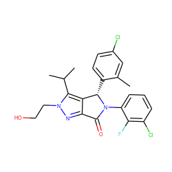 Cc1cc(Cl)ccc1[C@H]1c2c(nn(CCO)c2C(C)C)C(=O)N1c1cccc(Cl)c1F ZINC000206155991
