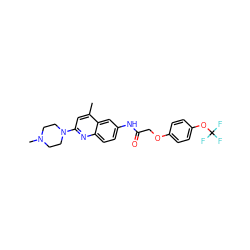 Cc1cc(N2CCN(C)CC2)nc2ccc(NC(=O)COc3ccc(OC(F)(F)F)cc3)cc12 ZINC000013671955