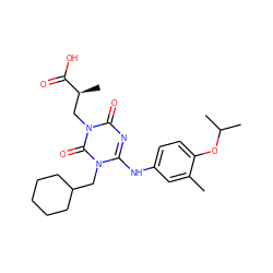 Cc1cc(Nc2nc(=O)n(C[C@H](C)C(=O)O)c(=O)n2CC2CCCCC2)ccc1OC(C)C ZINC000200514154
