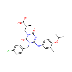 Cc1cc(Nc2nc(=O)n(C[C@H](C)C(=O)O)c(=O)n2Cc2ccc(Cl)cc2)ccc1OC(C)C ZINC000200516468
