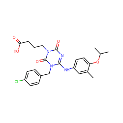 Cc1cc(Nc2nc(=O)n(CCCC(=O)O)c(=O)n2Cc2ccc(Cl)cc2)ccc1OC(C)C ZINC000200515268