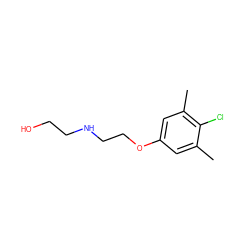 Cc1cc(OCCNCCO)cc(C)c1Cl ZINC000002932066