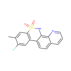 Cc1cc2c(cc1F)-c1ccc3cccnc3c1NS2(=O)=O ZINC000205636326