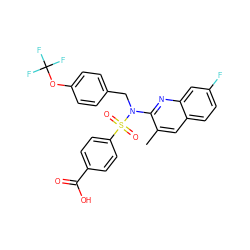 Cc1cc2ccc(F)cc2nc1N(Cc1ccc(OC(F)(F)F)cc1)S(=O)(=O)c1ccc(C(=O)O)cc1 ZINC000261103755