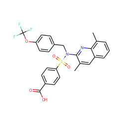 Cc1cc2cccc(C)c2nc1N(Cc1ccc(OC(F)(F)F)cc1)S(=O)(=O)c1ccc(C(=O)O)cc1 ZINC000473200878