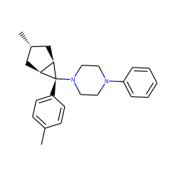 Cc1ccc([C@@]2(N3CCN(c4ccccc4)CC3)[C@H]3C[C@H](C)C[C@H]32)cc1 ZINC000101511252