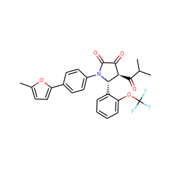 Cc1ccc(-c2ccc(N3C(=O)C(=O)[C@@H](C(=O)C(C)C)[C@@H]3c3ccccc3OC(F)(F)F)cc2)o1 ZINC000169695926