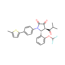 Cc1ccc(-c2ccc(N3C(=O)C(=O)[C@@H](C(=O)C(C)C)[C@@H]3c3ccccc3OC(F)F)cc2)s1 ZINC000169695834