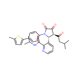 Cc1ccc(-c2ccc(N3C(=O)C(=O)[C@@H](C(=O)CC(C)C)[C@@H]3c3cccnc3C(=O)NC(C)C)cc2)s1 ZINC000169696703
