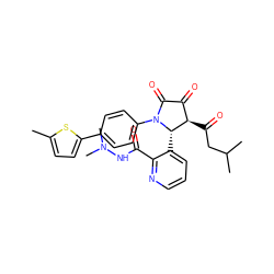 Cc1ccc(-c2ccc(N3C(=O)C(=O)[C@@H](C(=O)CC(C)C)[C@@H]3c3cccnc3C(=O)NN(C)C)cc2)s1 ZINC000169696695