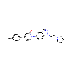 Cc1ccc(-c2ccn(-c3ccc4c(cnn4CCN4CCCC4)c3)c(=O)c2)cc1 ZINC000059081391