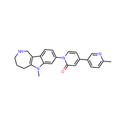 Cc1ccc(-c2ccn(-c3ccc4c5c(n(C)c4c3)CCCNC5)c(=O)c2)cn1 ZINC000115010331