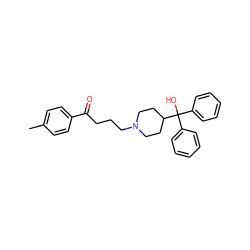 Cc1ccc(C(=O)CCCN2CCC(C(O)(c3ccccc3)c3ccccc3)CC2)cc1 ZINC000034502816