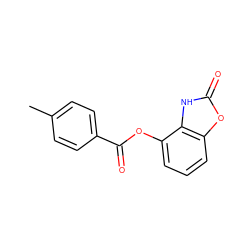 Cc1ccc(C(=O)Oc2cccc3oc(=O)[nH]c23)cc1 ZINC000095602543