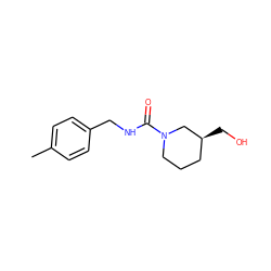 Cc1ccc(CNC(=O)N2CCC[C@H](CO)C2)cc1 ZINC000036396090