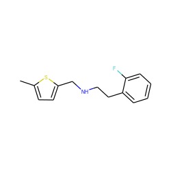 Cc1ccc(CNCCc2ccccc2F)s1 ZINC000019871774