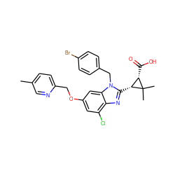 Cc1ccc(COc2cc(Cl)c3nc([C@@H]4[C@H](C(=O)O)C4(C)C)n(Cc4ccc(Br)cc4)c3c2)nc1 ZINC000226041761